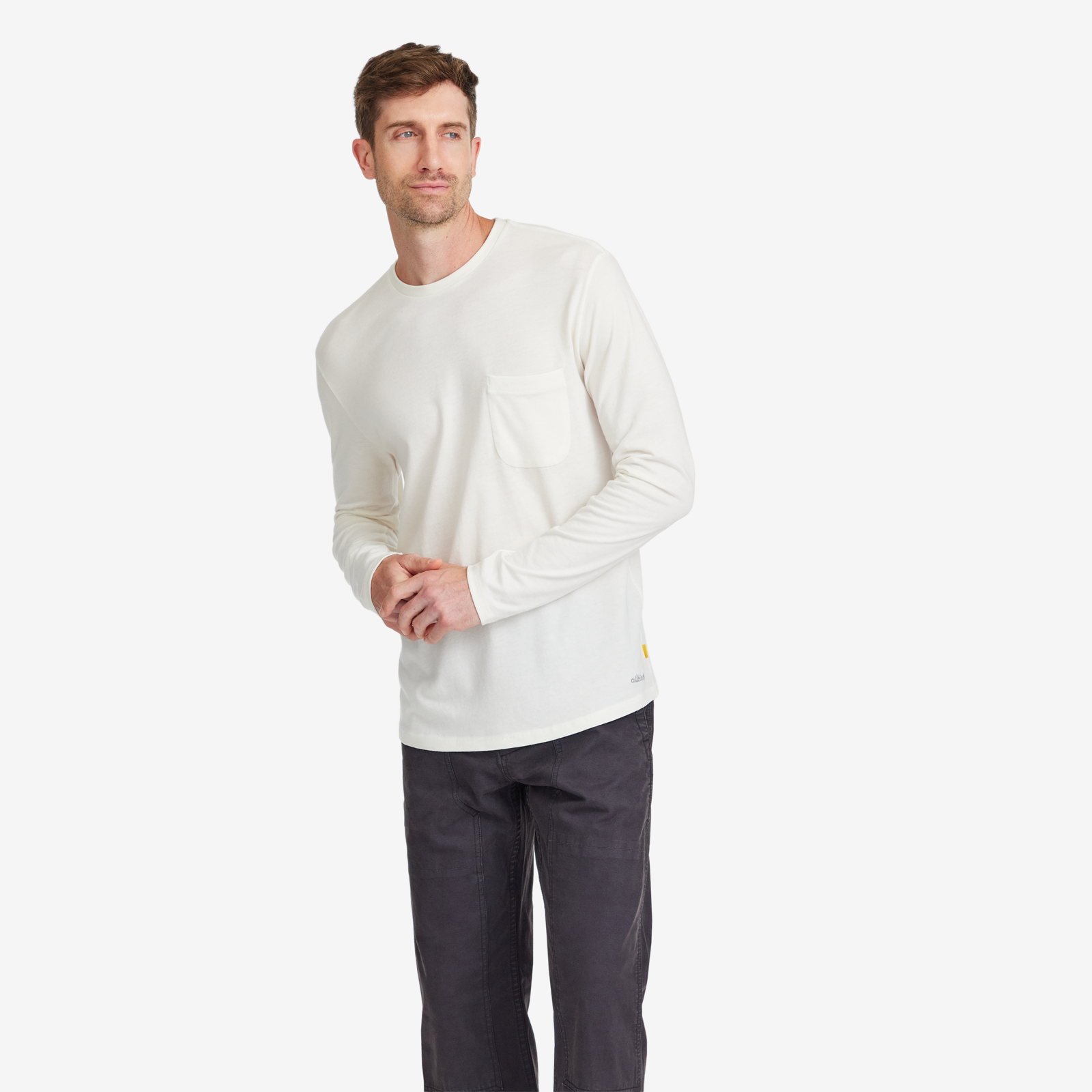 Men's Anytime Long Sleeve Tee - Natural White