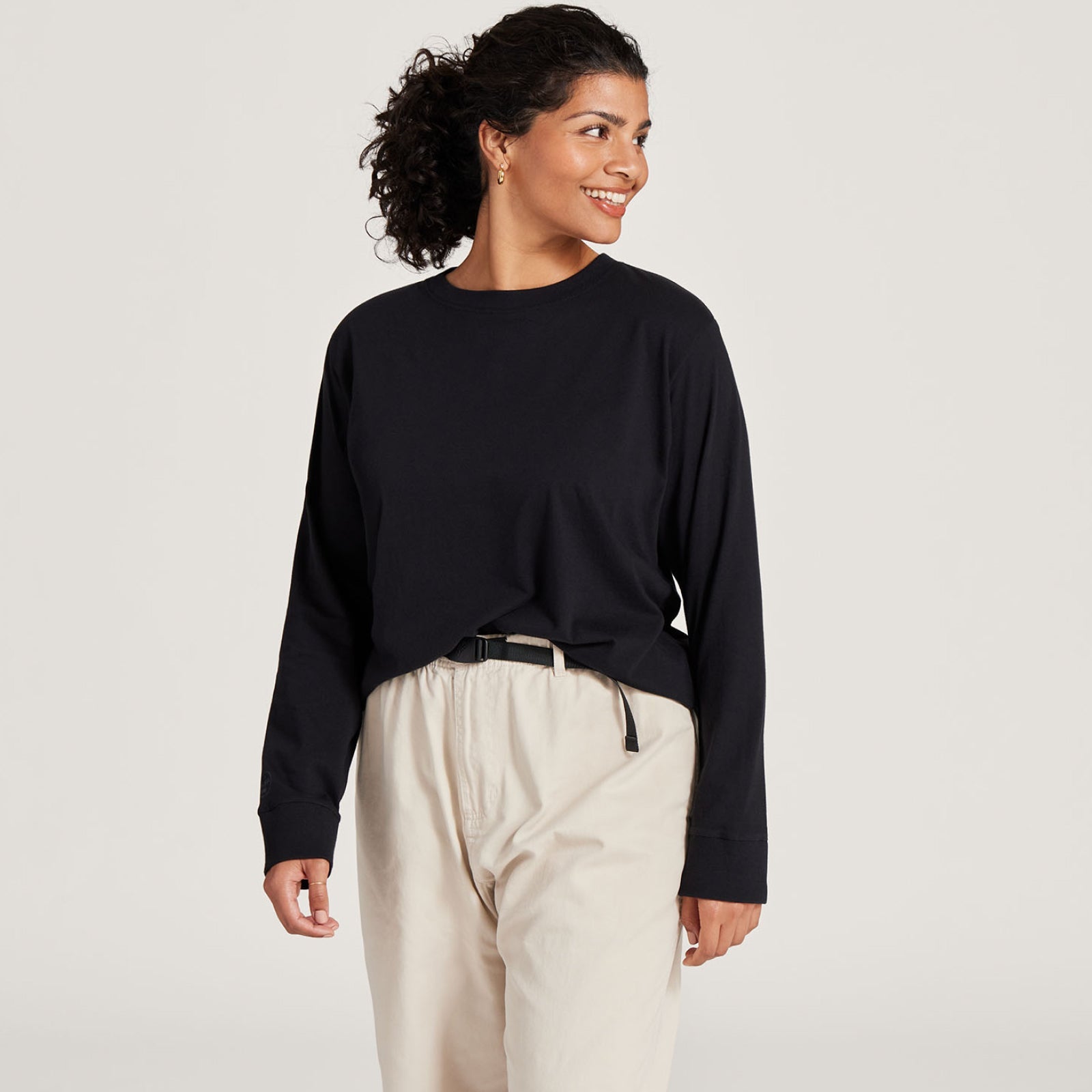 Women's Allgood Cotton Long Sleeve Tee - Natural Black