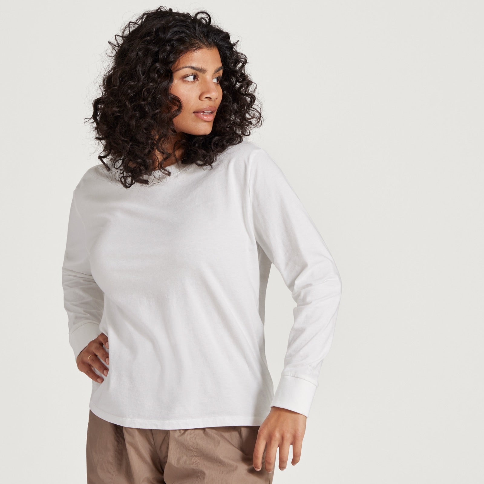 Women's Allgood Cotton Long Sleeve Tee - Blizzard