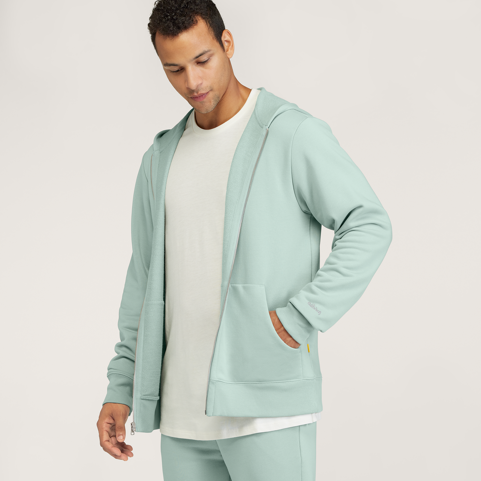 Men's Anytime Full Zip Hoodie - Bark Grey