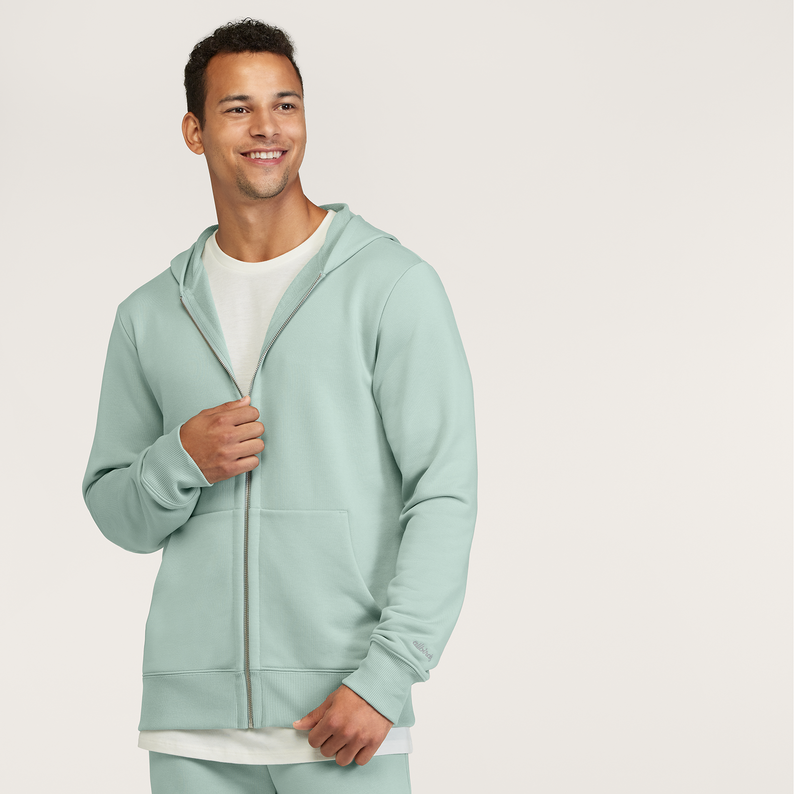 Men's Anytime Full Zip Hoodie - Bark Grey