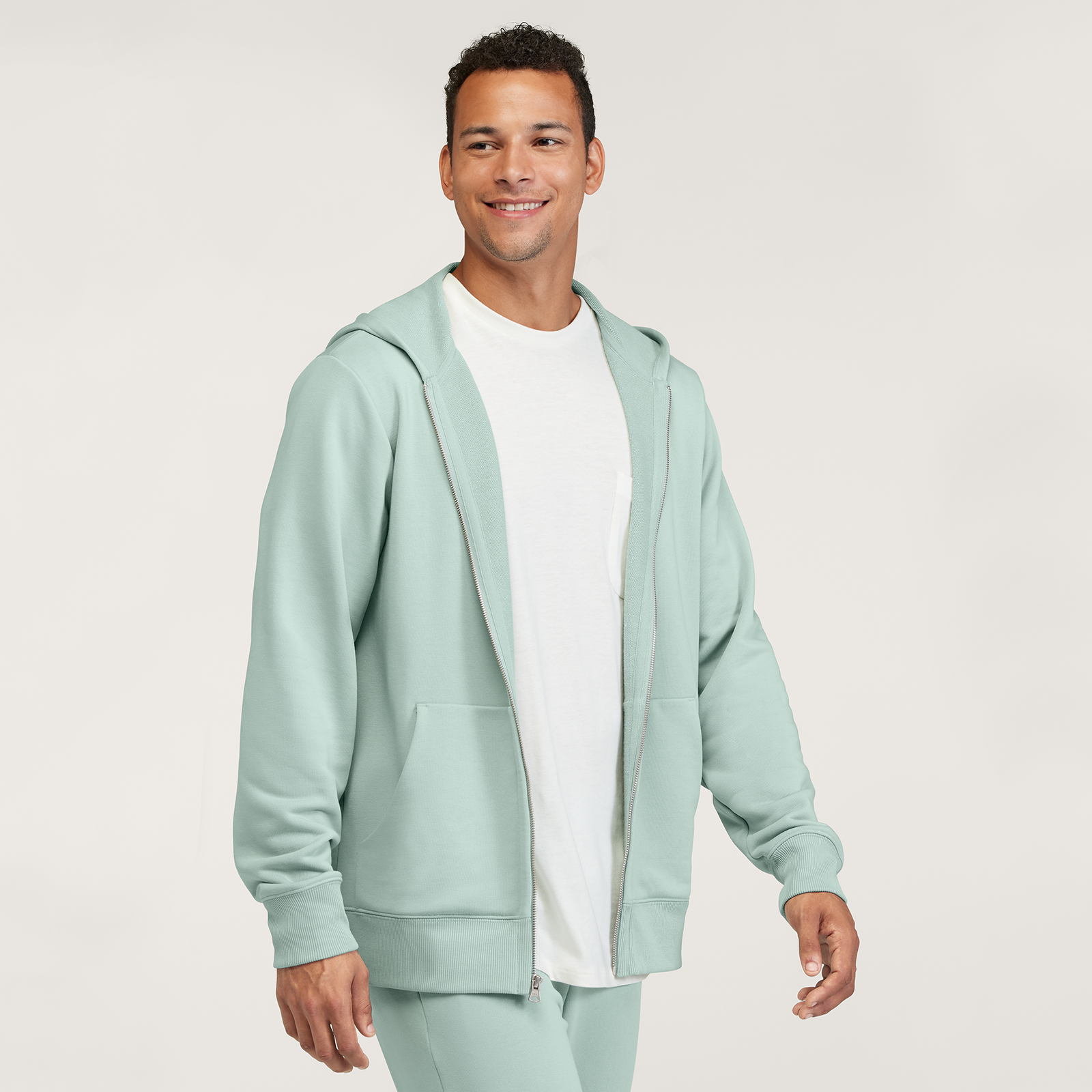 Men s Anytime Full Zip Hoodie Bark Grey XL