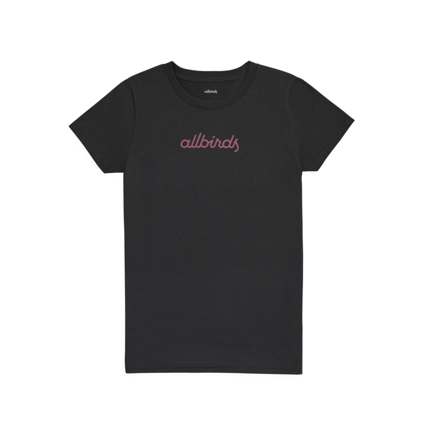 Women's Allgood Cotton Script Tee - Natural Black