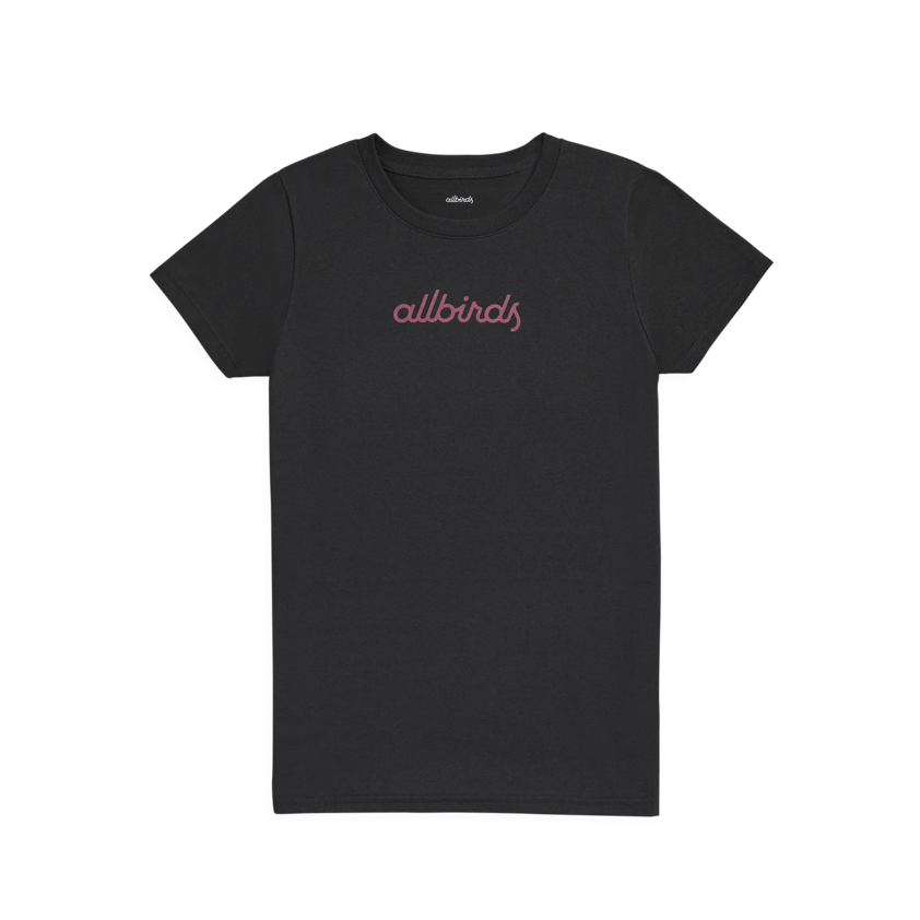 T-shirt Allgood Cotton Script pour femmes - Natural Black