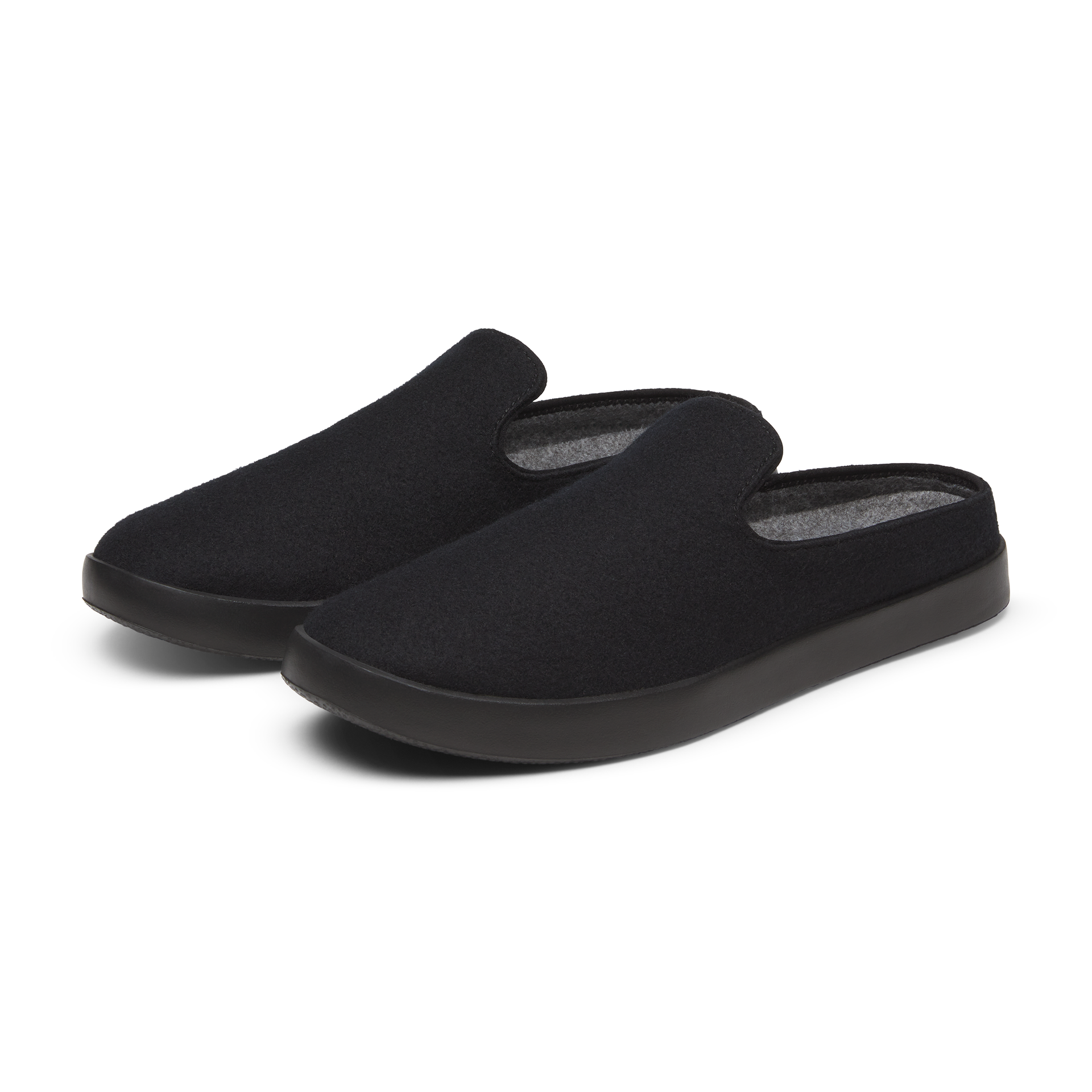 Wool Lounger Mule pour femme - Noir naturel (semelle noire naturelle)