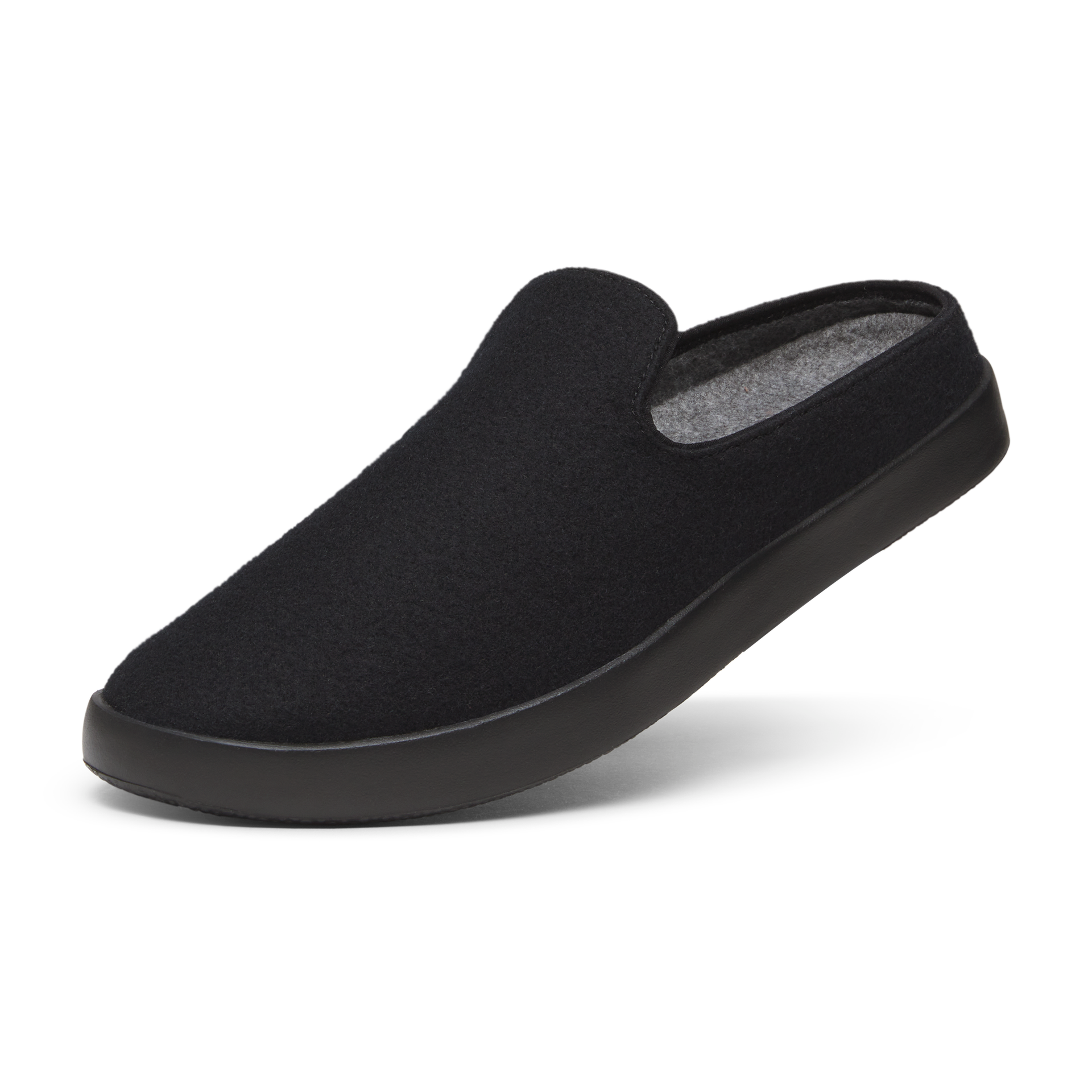 Wool Lounger Mule pour femme - Noir naturel (semelle noire naturelle)