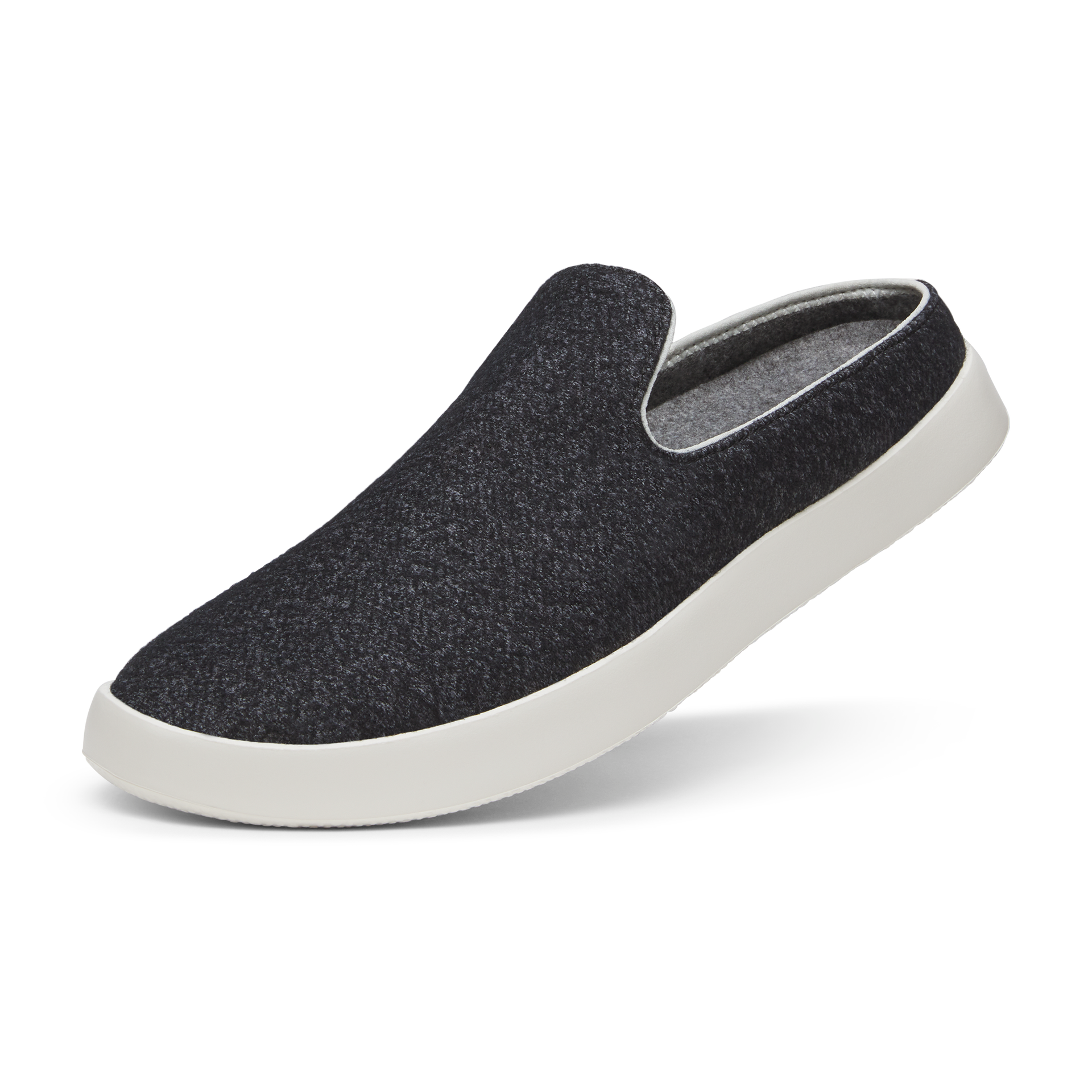 Men's Wool Lounger Mule - Dark Grey (Natural White Sole)
