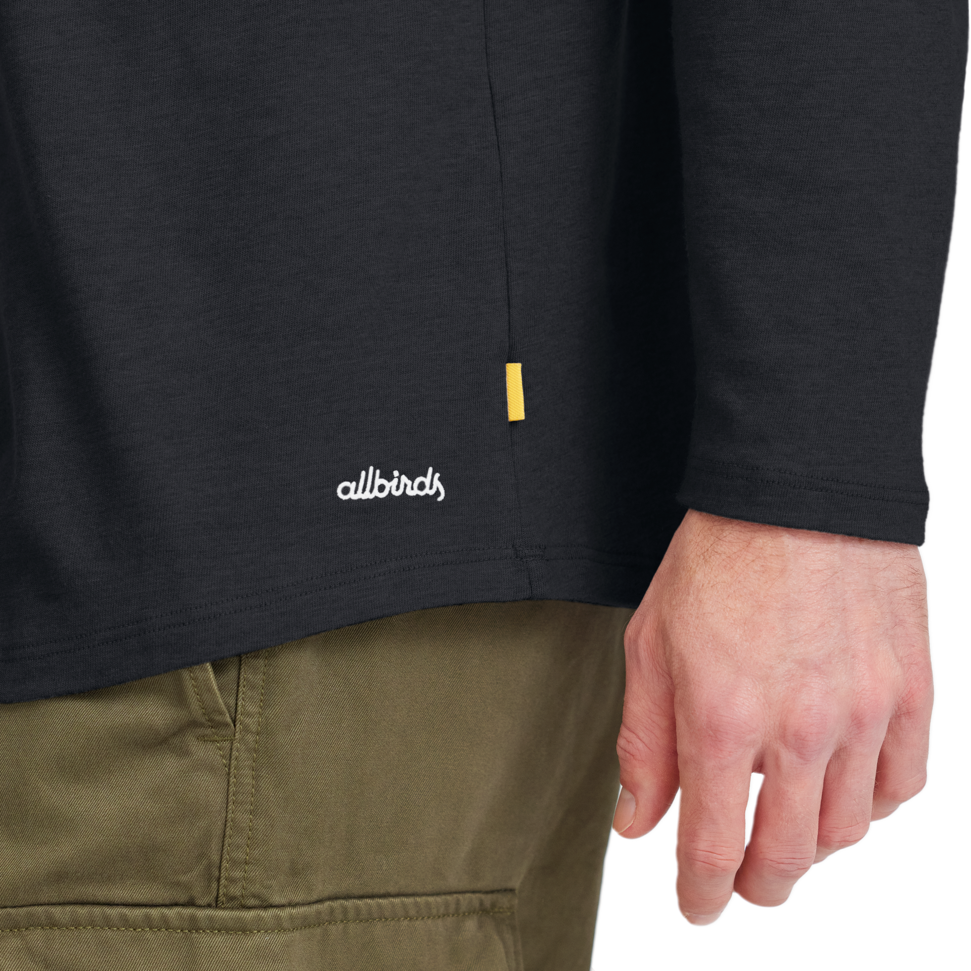 Men's Soft Merino Long Sleeve Tee - True Black