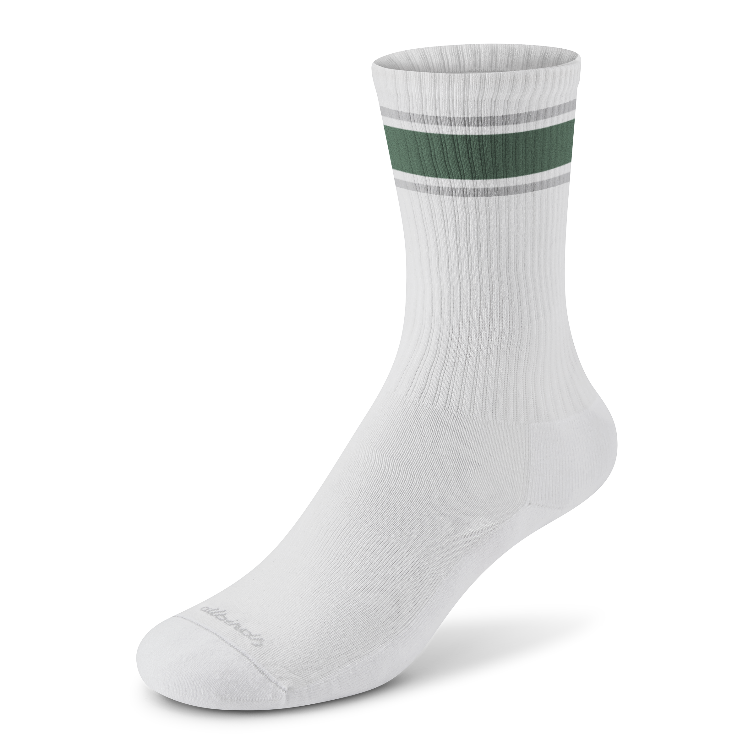Anytime Crew Sock - Blizzard / Verdant Green / Light Grey