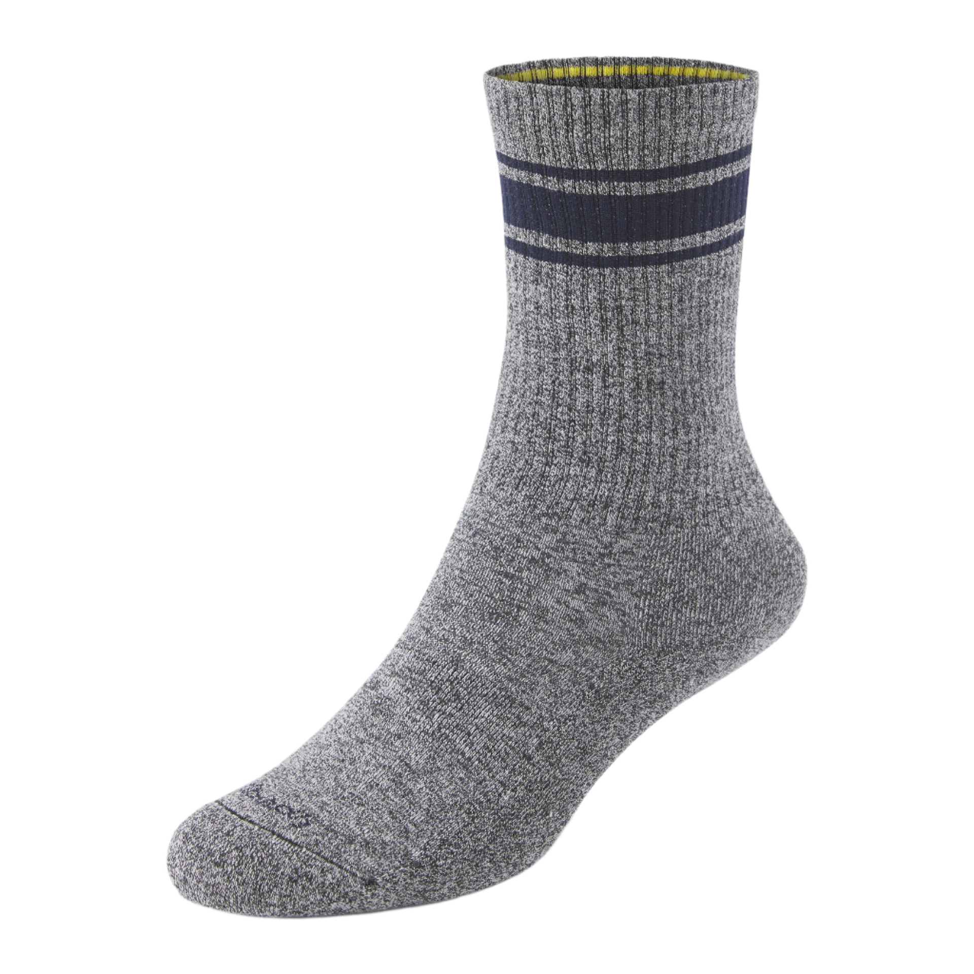 Anytime Crew Sock - Natural Grey Heather / Deep Navy