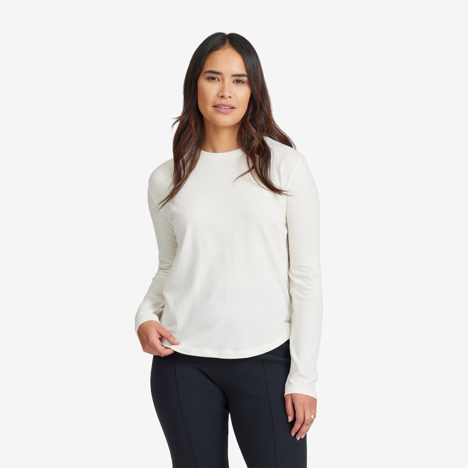 T-shirt à manches longues Anytime pour femmes - Natural White