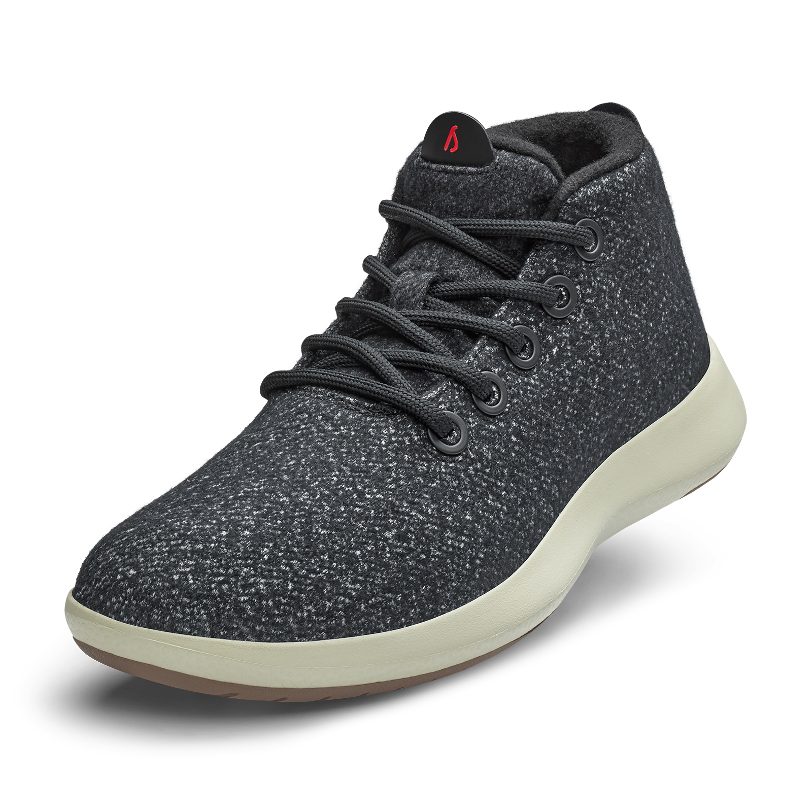 Men's Wool Runner-up Mizzles - Dark Grey / Bloom Red (Arid Beige Sole)