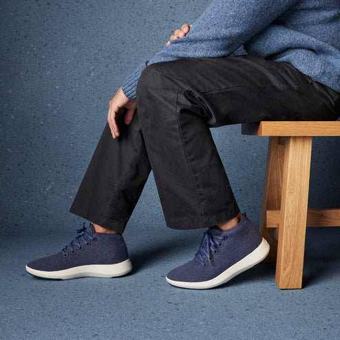 Wool Runner-up Mizzles pour hommes - Dark Grey (Semelle Natural White)