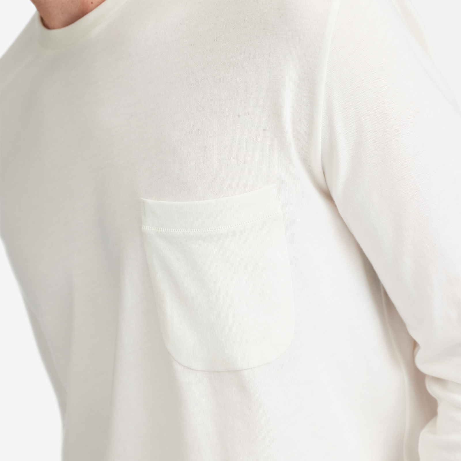 T-shirt à manches longues Anytime pour hommes - Natural White