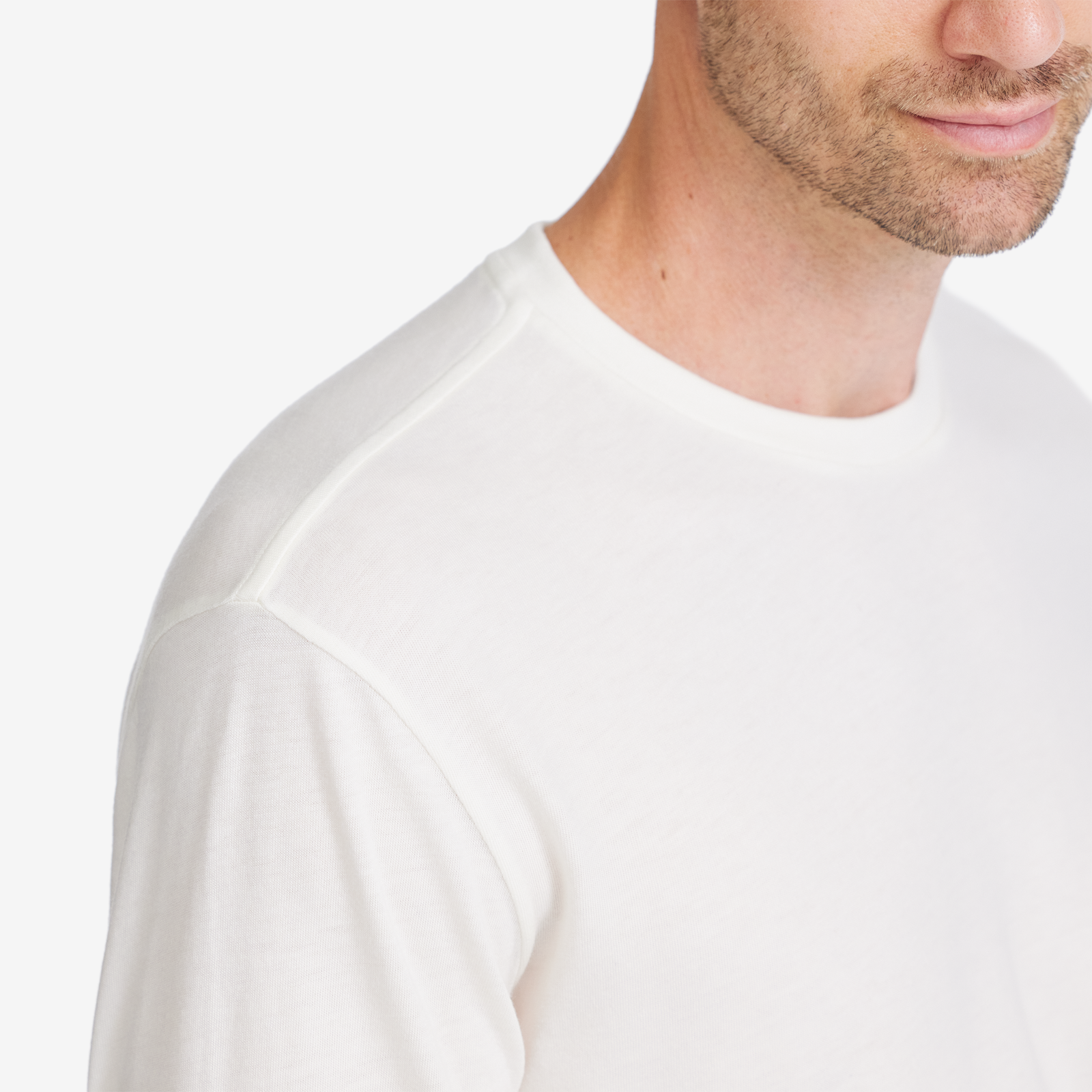 T-shirt à manches longues Anytime pour hommes - Natural White