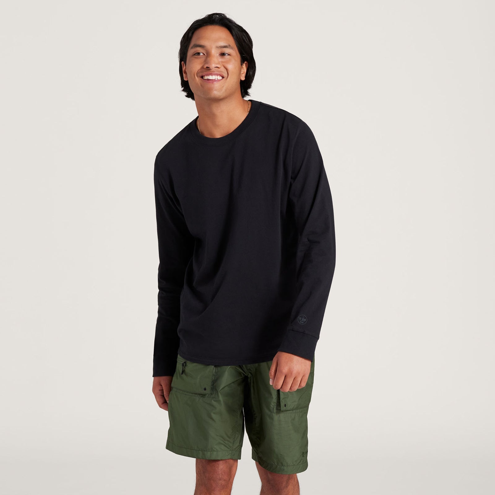 Men's Allgood Cotton Long Sleeve Tee - Natural Black