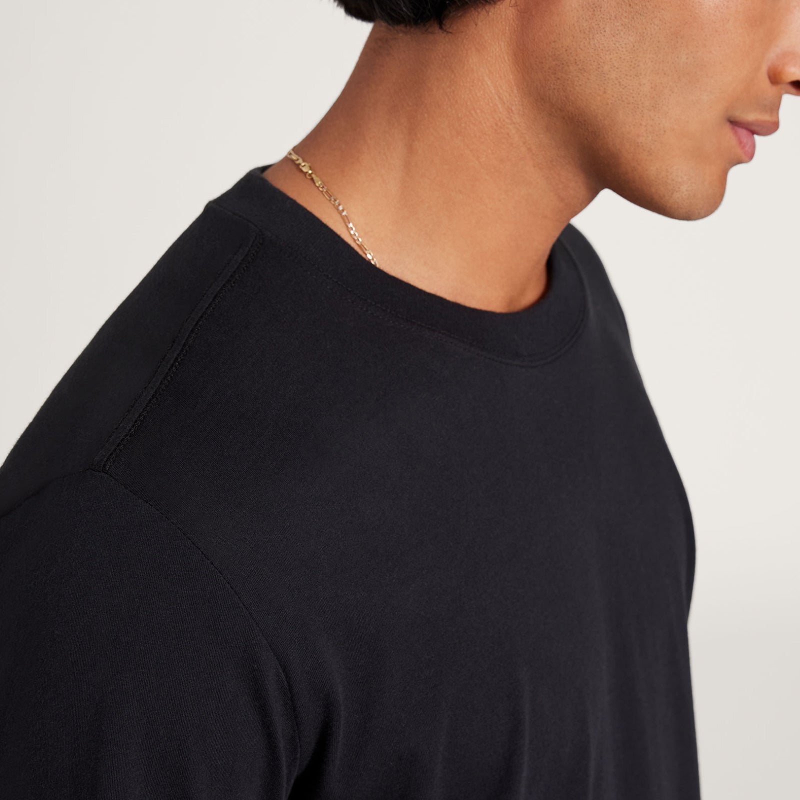 T-shirt à manches longues en coton Allgood pour hommes - Natural Black