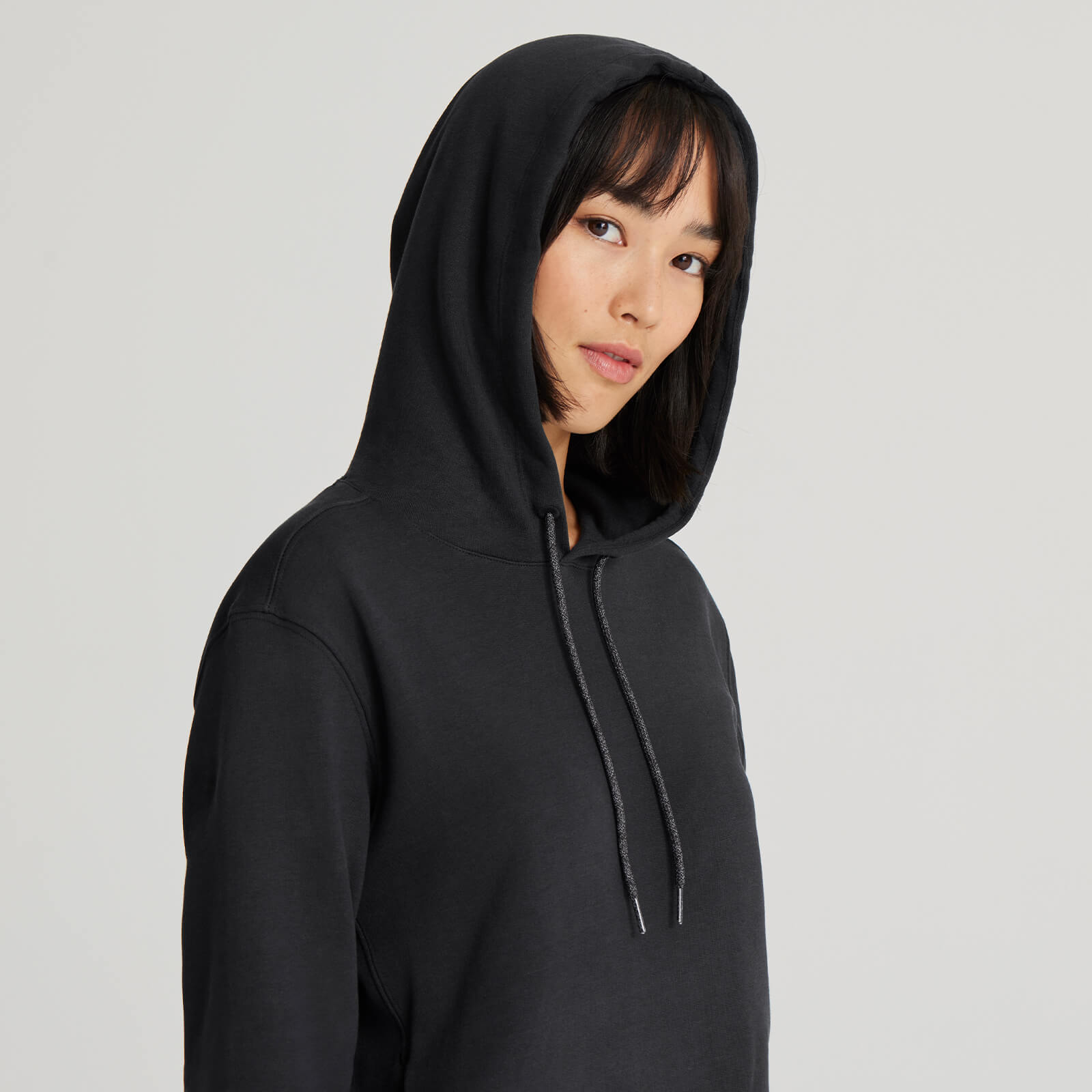 ALLBRAND365 designer Womens Thermal Hoodie Color-True Black Size